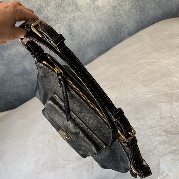 Dooney & Bourke handbag black vintage w front pocket - Picture 6 of 15